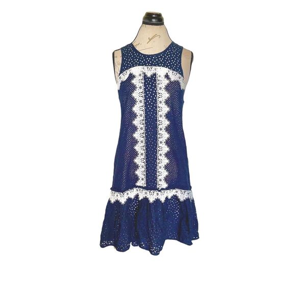 NHA KHANH Womens Dress Size 10 Bell Shaped Eyelet Lace Southernbell Bohowestern - Picture 2 of 13